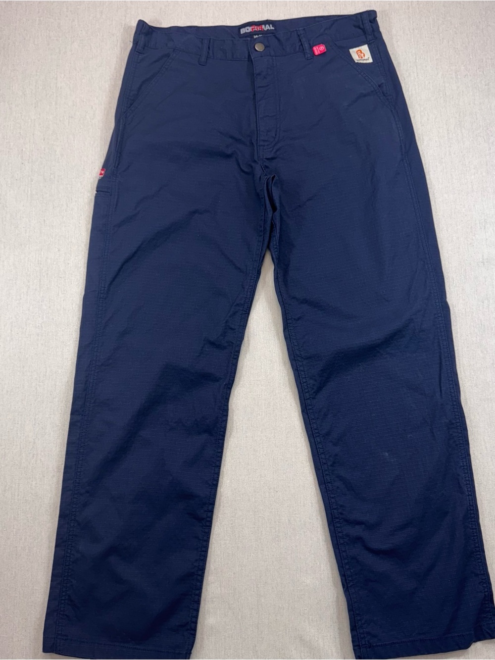 BOCOMAL FR Pants Mens 34x32 Blue Cargo Flame Resistant Workwear CAT2 NFPA2112